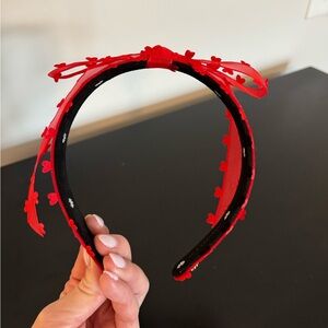 Lele Sadoughi Bardot Slim Heart Ribbon Headband